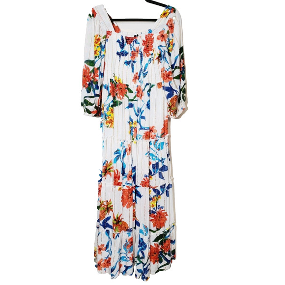 Me 2 Magic Dresses & Skirts - Anthropologie Me 2 Magic Womens Small Dress Long Floral Boho Maxi White Smocked